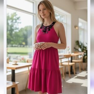 Cynthia Steffe Cassidy Tiered Ruffle Mini Dress With Beaded Design Size 6 NWT